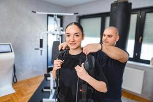 Transforming fitness with high-tech body training session photo