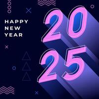New Year 2024 poster design with 3D geometric numbers. Concept for colorful design of greeting card flyer, banner, poster in abstract style. vector