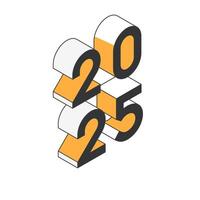 New Year 2025 poster design with isometric numbers in modern style. Flyer, banner, poster design concept in minimalistic style. vector