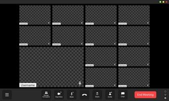 A deserted virtual meeting interface showcasing empty streams and participant placeholders vector