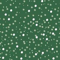 A green background with snowflakes and stars vector