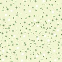 A green and white snowflake pattern on a yellow background vector