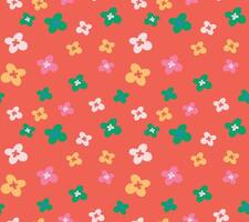A colorful pattern with small flowers on an orange background vector