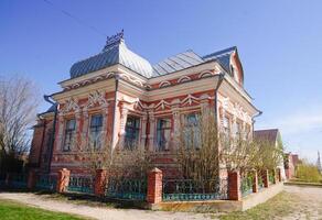 Dubovka. Volgograd region - Russia. April 09, 2023 The old building of the library in Dubovka. House of merchant Zhemarin 1887 photo