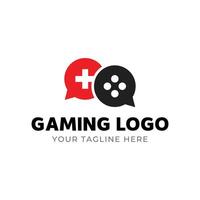 Gaming logo template with two speech bubbles vector