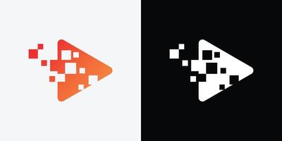Two logos for a company that makes pixelated icons vector