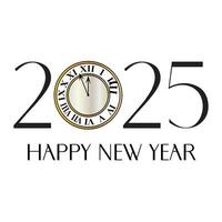 2025 silver gold deco countdown clock graphic with black typography on white background vector
