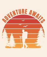 Adventure Awaits Graphic Design vector