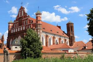 Vilnius Lithuania 04 25 2223 . St. Anne's Church is a masterpiece of late Gothic style and one of the symbols of Vilnius. photo