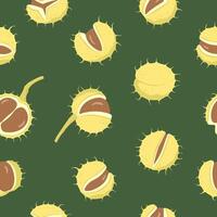 Hand drawn chestnuts seamless pattern. Natural design for fabric, textile, wrapping paper, cover, wallpaper vector