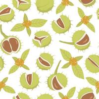 Hand drawn chestnuts and berries seamless pattern. Natural design for fabric, textile, wrapping paper, cover, wallpaper vector
