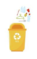 Container for sorted paper garbage. Zero waste concept. Isolated illustration EPS 10 Container for sorted paper garbage. Zero waste concept. Isolated illustration EPS vector