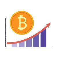 Bitcoin Price increases Trading vector