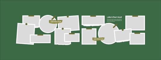 Collage grid photo effect vector