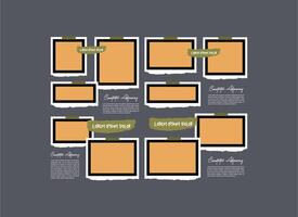 Collage of realistic frames Border vector