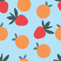 strawberry and orange pattern vector