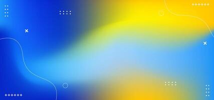 Abstract blue and yellow gradient background with geometric shapes. vector