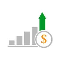 A bar chart with four bars vector