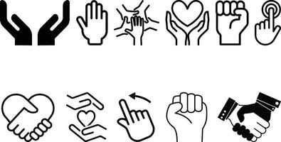 Hand icon set collection Design vector
