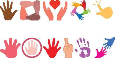 Hand icon set collection vector