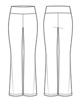 Flared leggings pants technical illustration vector