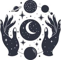 Magic Sphere Hands vector