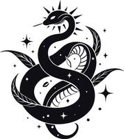 black snake with mystical magic vector