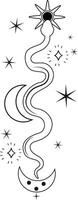 Celestial lineart snake emblem vector