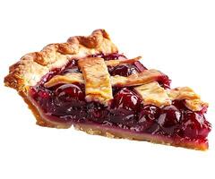 A slice of cherry pie isolated on transparent background photo