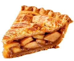 Apple pie slice isolated on transparent background photo