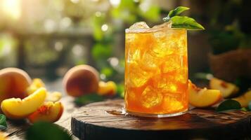 a close up of a drink on a table photo