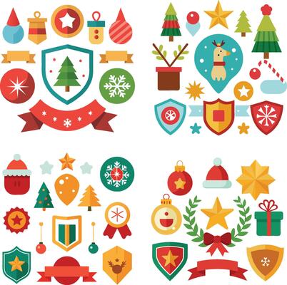 Christmas and new year elements set