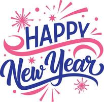 Happy New Year Typography Design vector