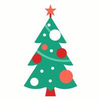 Retro Christmas Cards with Tree And Ornament vector