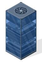 Isometric server. Server racks. Server boxes isolated. Network server room. Computer network technology. illustration vector