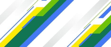 Dynamic abstract background featuring blue, yellow, and green diagonal stripes. Modern and vibrant design ideal for technology, business, and creative presentations. vector