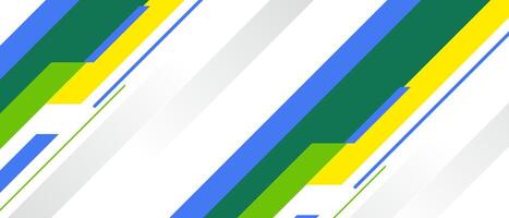 Dynamic abstract background featuring blue, yellow, and green diagonal stripes. Modern and vibrant design ideal for technology, business, and creative presentations. vector