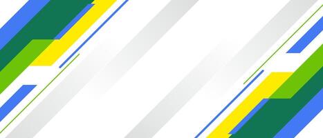 Dynamic abstract background featuring blue, yellow, and green diagonal stripes. Modern and vibrant design ideal for technology, business, and creative presentations. vector