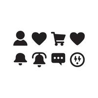 A silhouette image of a Black Filled Icons Set with a white background vector