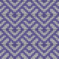 Knitting with beautiful patterns is used in winter clothes. vector
