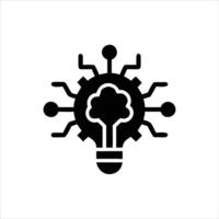 Idea Icon Silhouette and Technology Art Creative Concept vector