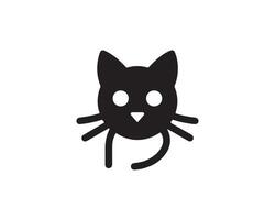 A black cat head icon on a white background vector