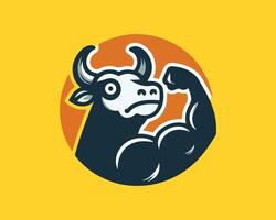 A bull with a fist in its hand vector