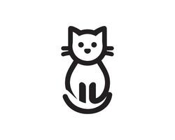 A black and white cat icon on a white background vector