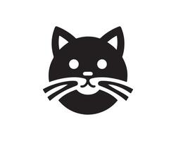 A black cat head icon on a white background vector