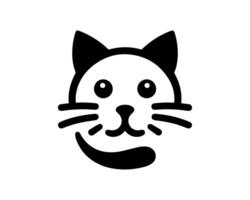 A black and white cat head icon on a white background vector