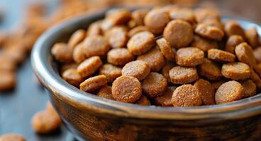 Two Bowls of Dog Food on a Table photo