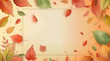 Autumn Leaves on Orange Background photo