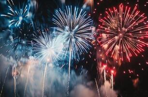 Night Sky Fireworks Display photo