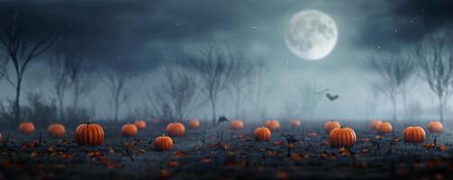 Jack-o'-Lantern Under Full Moon photo
